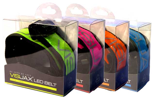 Visijax LED Sports Belt - all colours in packaging